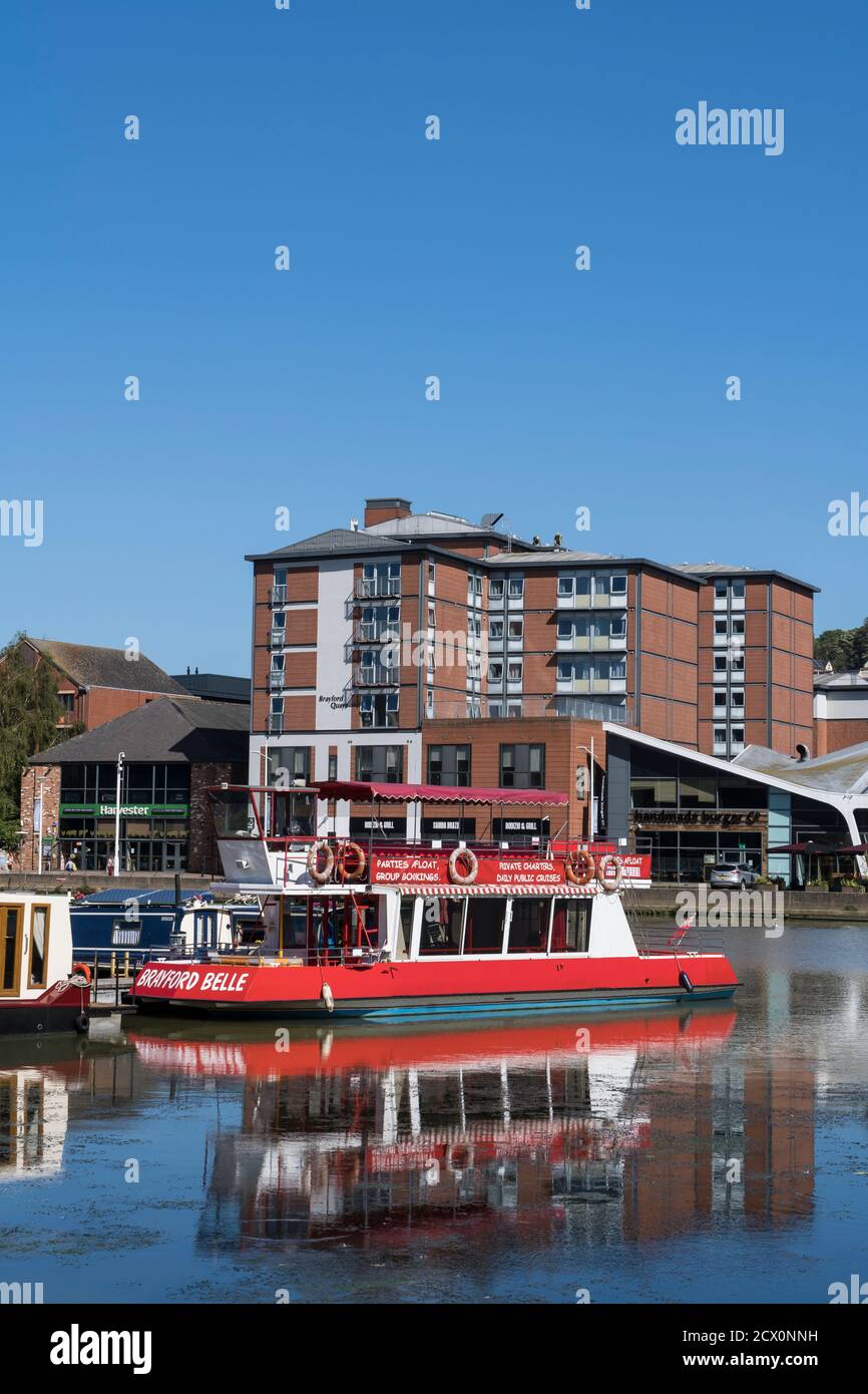 Brayford Belle for public cruising trips on the Brayford Pool Lincoln city August 2020 Stock Photo