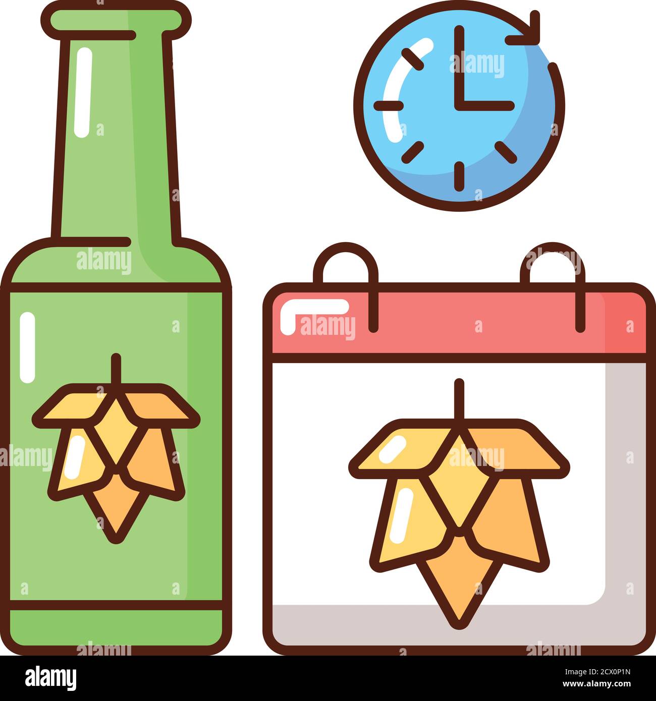 Saison beer RGB color icon Stock Vector