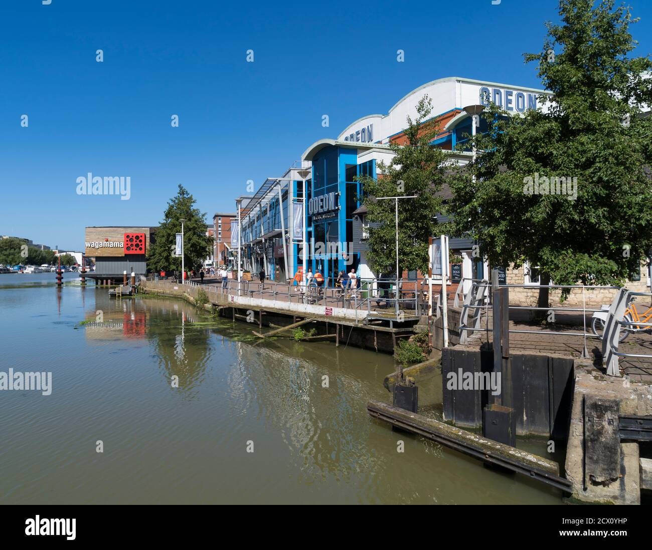 Revitalised area of the Brayford Pool Brayford Wharf North Lincoln city August 2020 Stock Photo