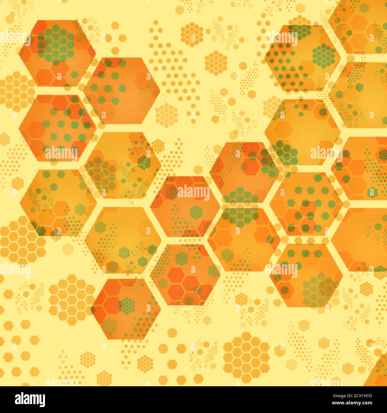 Illustration of a colorful beehive hexagon-shaped pattern in orange ...