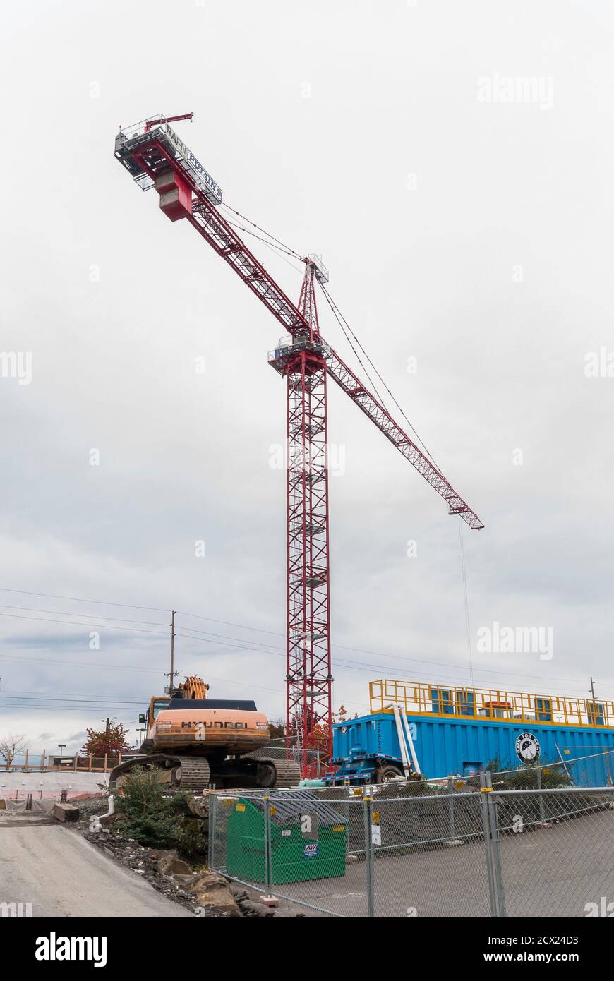 Heavy equipment at a construction project in Northgate, Seattle