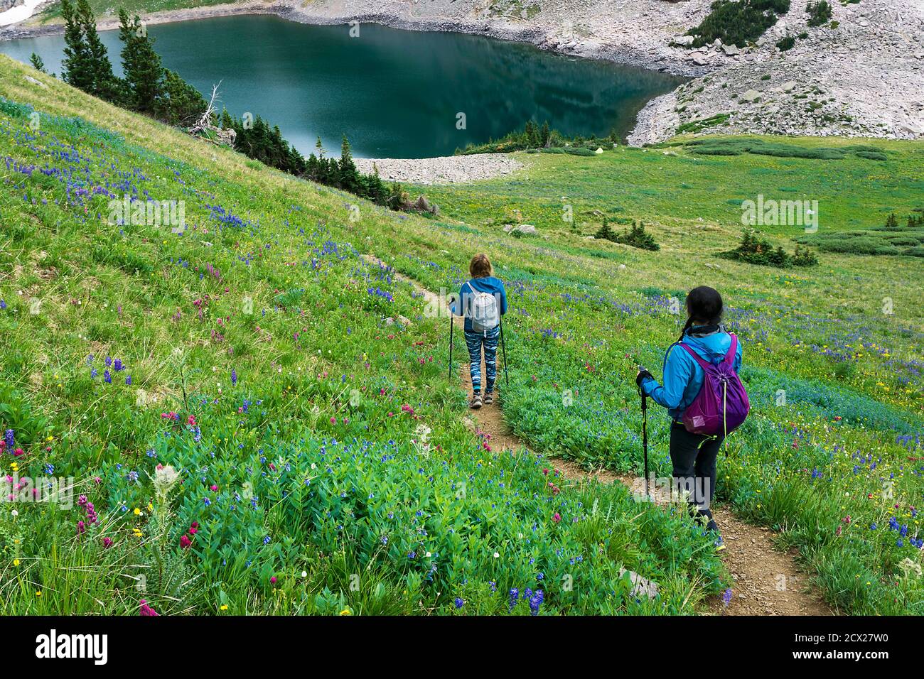 Females hiking hi-res stock photography and images - Alamy