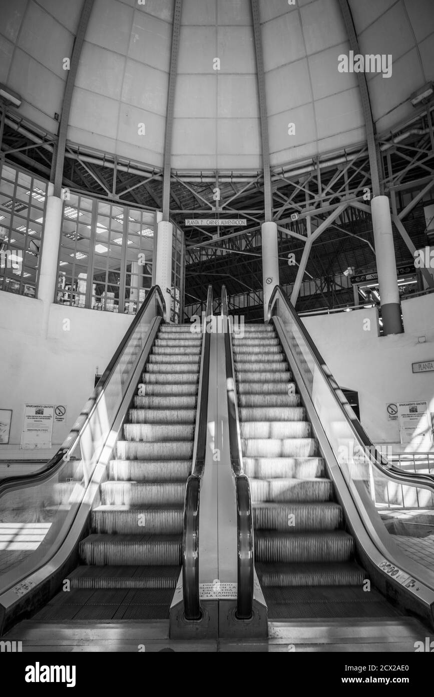 shopping centre escalators Stock Photo