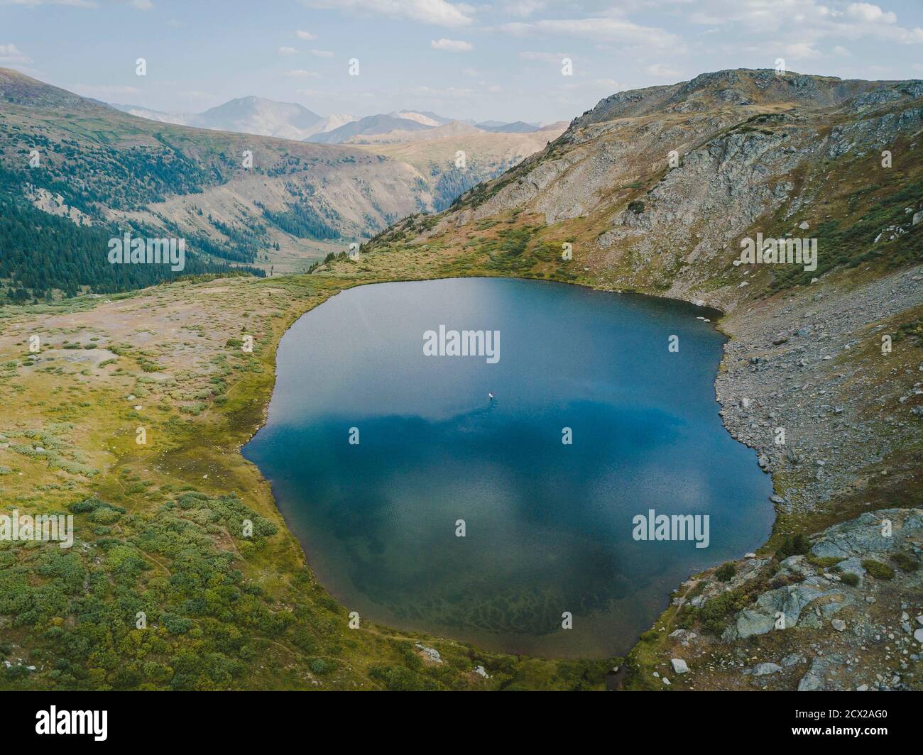 Aerial drone shot alpine lake hi-res stock photography and images - Alamy