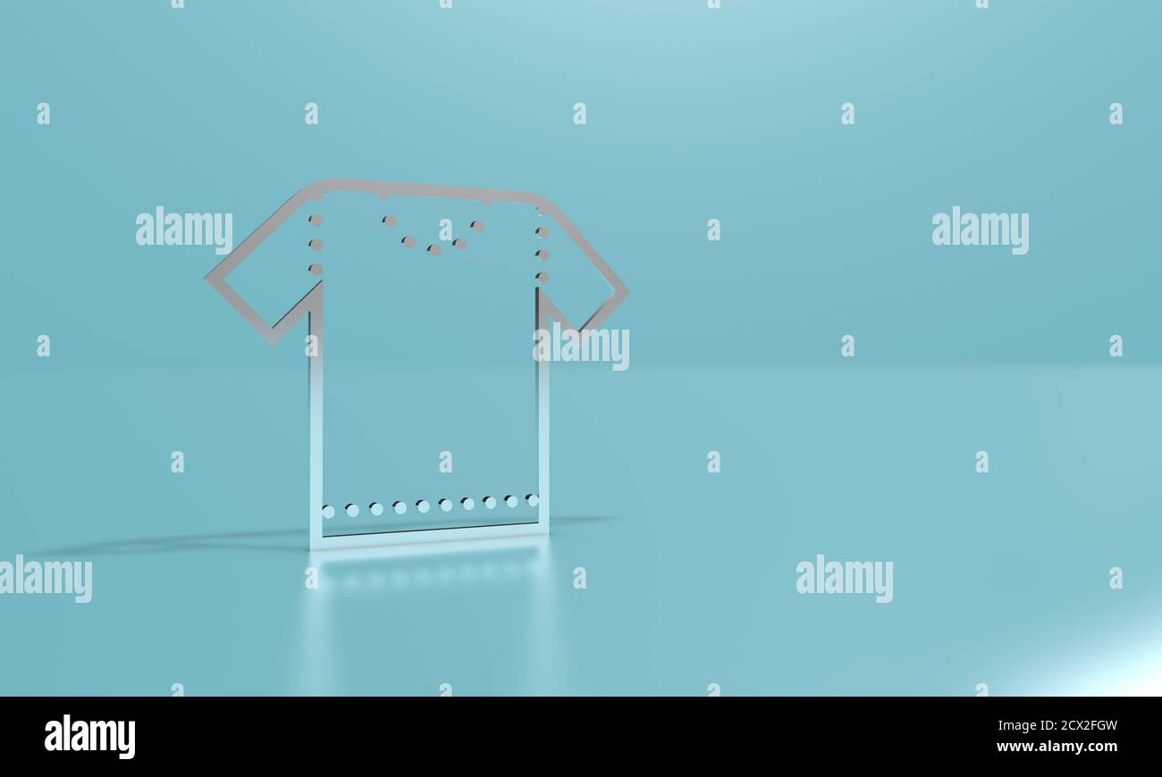 Outline T Shirt Icon On A Light Blue Background 3d Illustration 3d Rendering Stock Photo Alamy