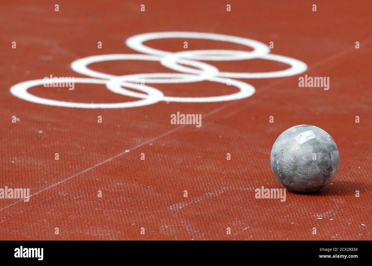 A Shot Put Is Seen On The Ground During The Men S Shot Put Qualification At The London 2012 Olympic Games In The Olympic Stadium August 3 2012 Reuters Kai Pfaffenbach Britain Tags