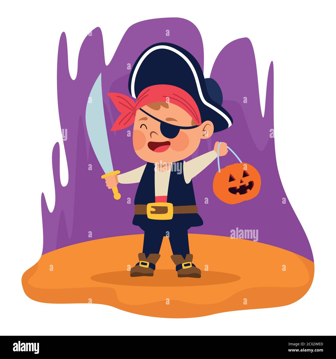 cute little boy dressed as a pirate character vector illustration ...