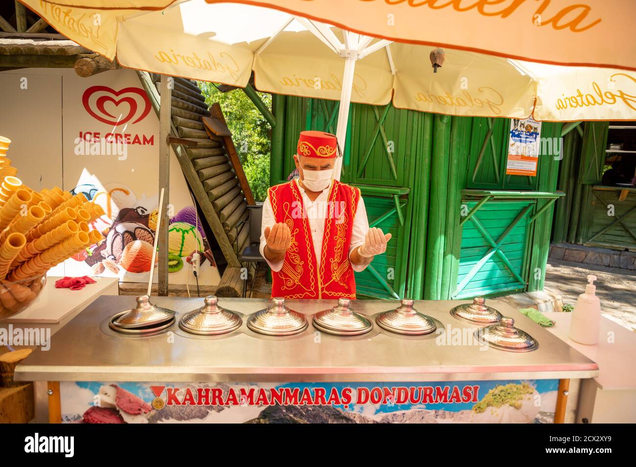 Antalya Turkey 4 09 2020 Traditional Turkish Ice Cream Seller In A Summer Day In Antalya Turkey Stock Photo Alamy