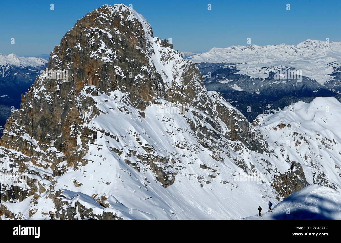 Skiers Get Ready On The Top Of Saulire Mountain In Meribel On December 30 2013 German
