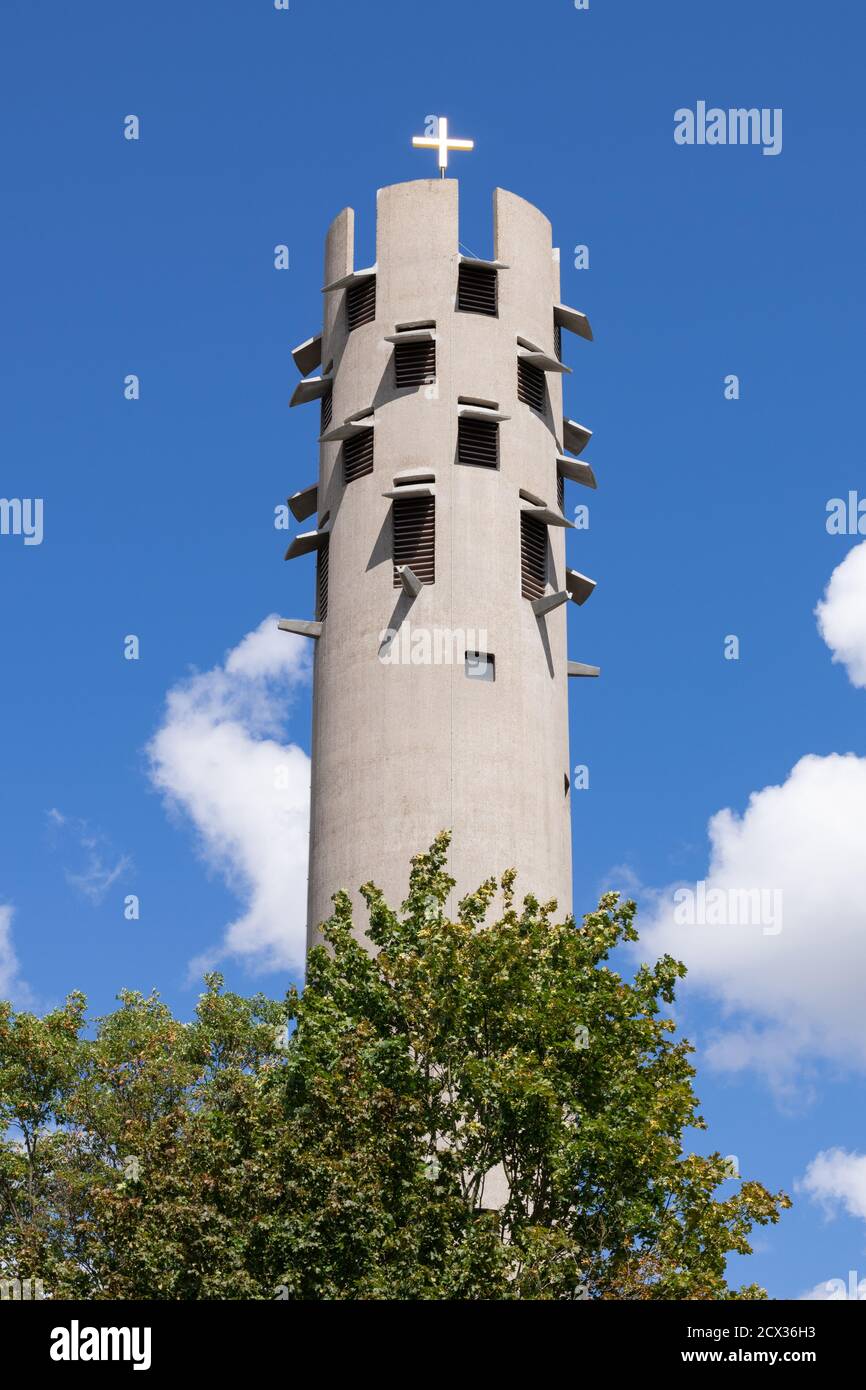 St Martin's Catholic Church tower, Idstein, Hesse, Germany Stock Photo