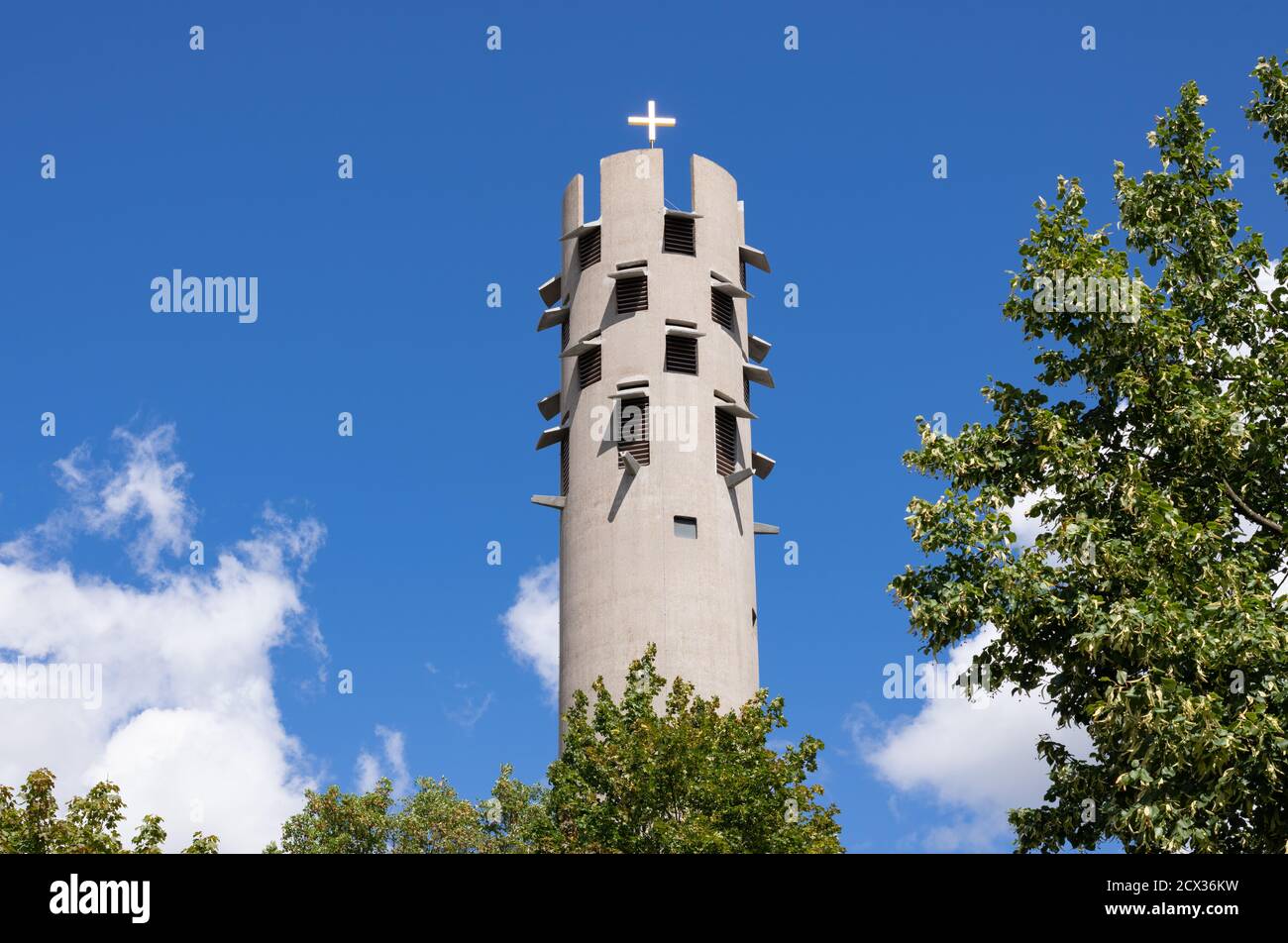 St Martin's Catholic Church tower, Idstein, Hesse, Germany Stock Photo