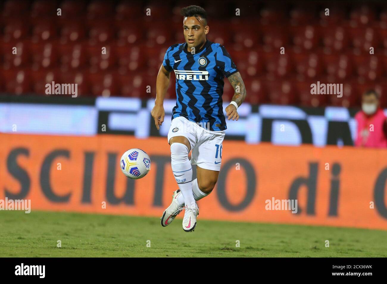 Benevento, Italy. 30th Sep, 2020. Inter's Argentine striker Lautaro  Martínez controls the ball during the Serie