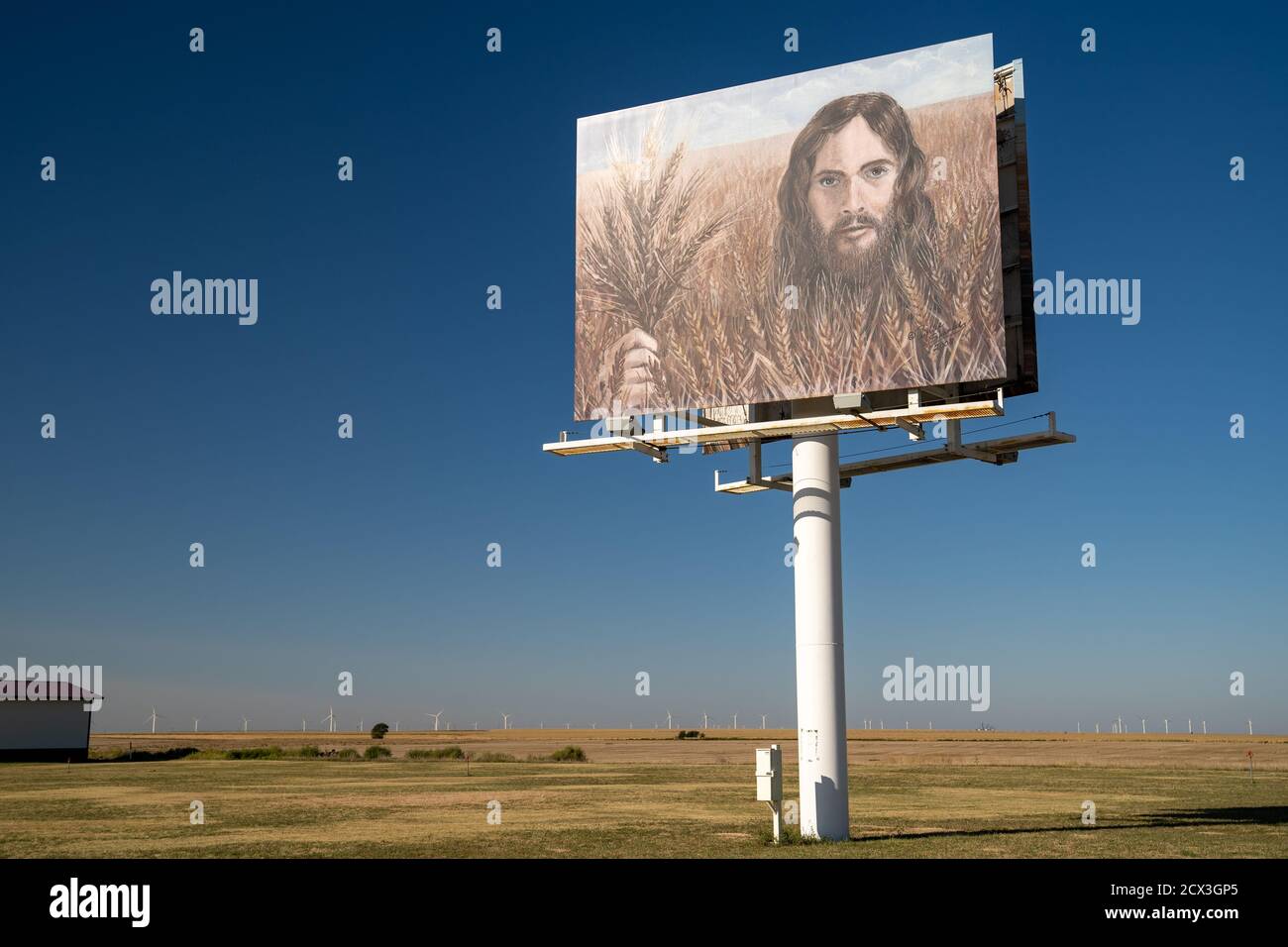 Colby, Kansas September 14, 2020 The famous Wheat Jesus billboard