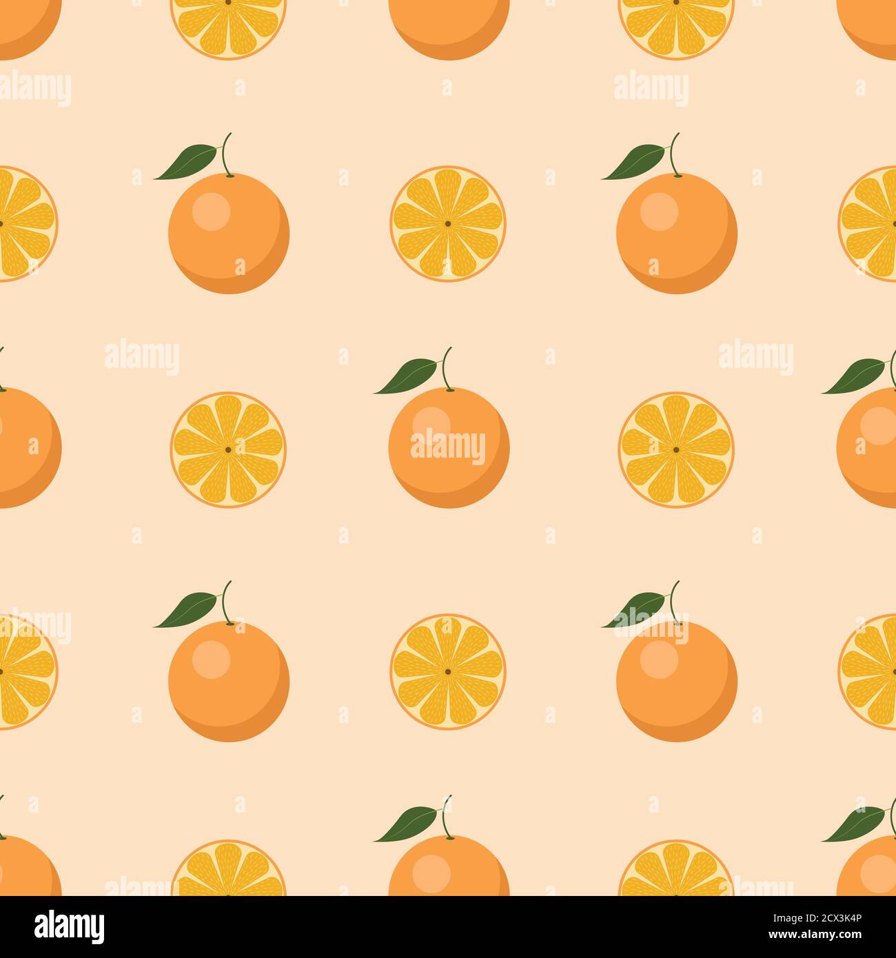 Oranges and Slices seamless pattern Stock Vector