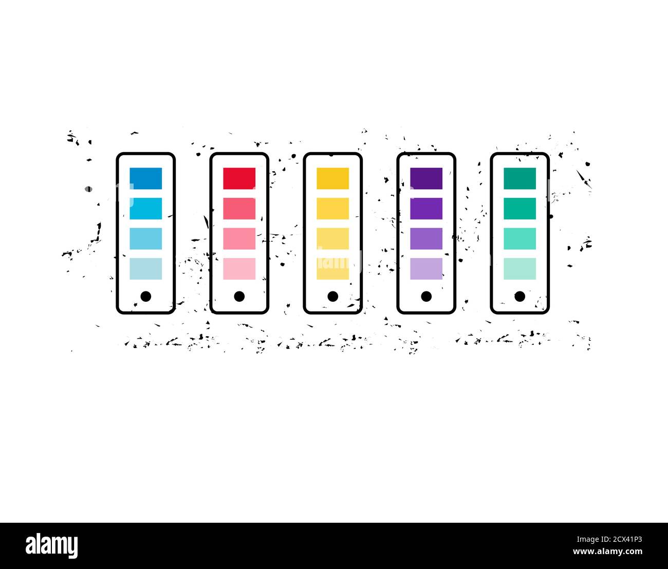 Set Color Palette Flat Icon on white background in vector illustration ...