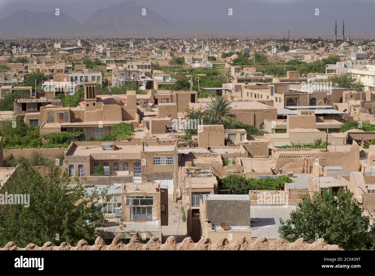 View of Meybod from Narin Castle, Meybod, Iran Stock Photo