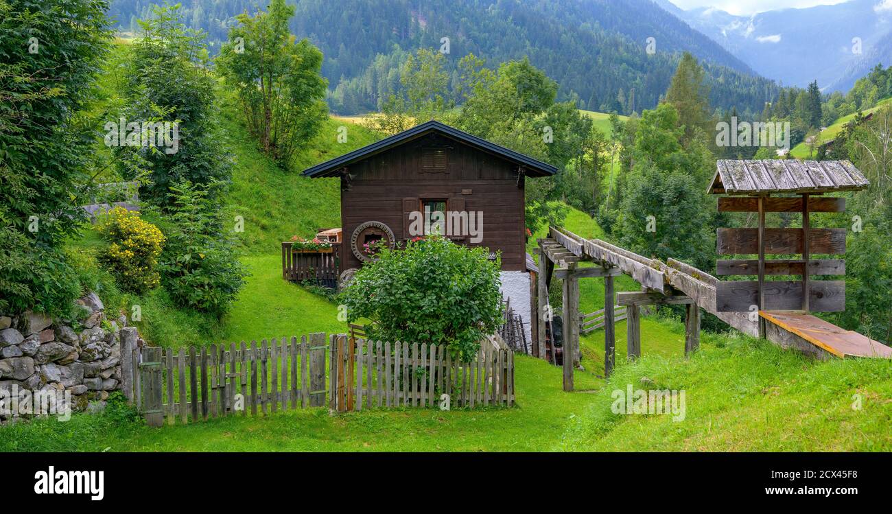 old former water mill in the Gailvalley at the village of Maria Luggau, Austria Stock Photo