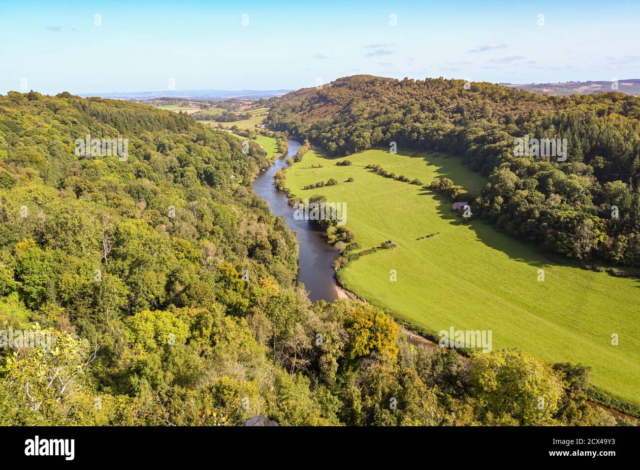 Symonds, Yat, England September 2020 Aerial view of the River Wye