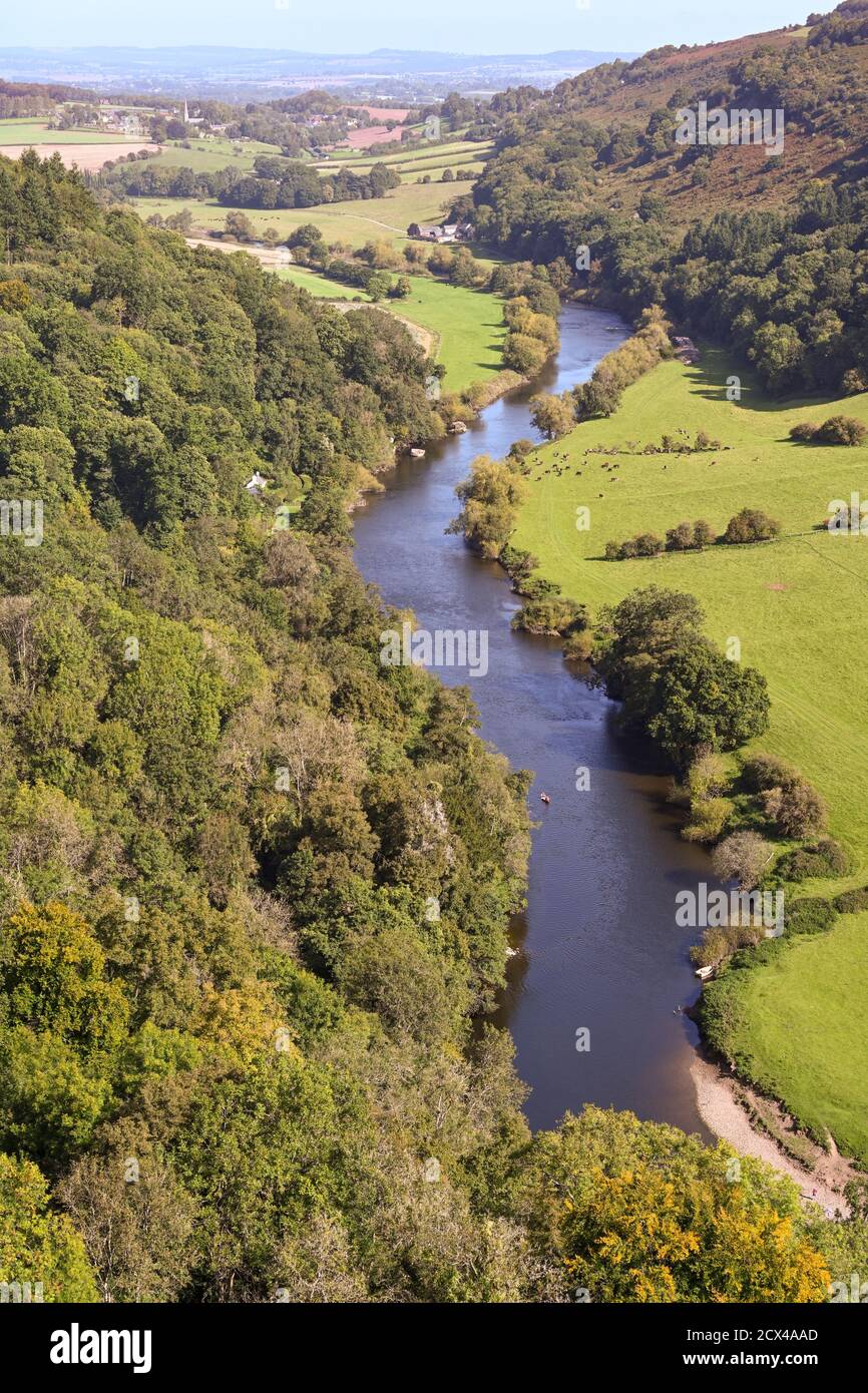 Symonds, Yat, England September 2020 Aerial view of the River Wye and surrounding countryside