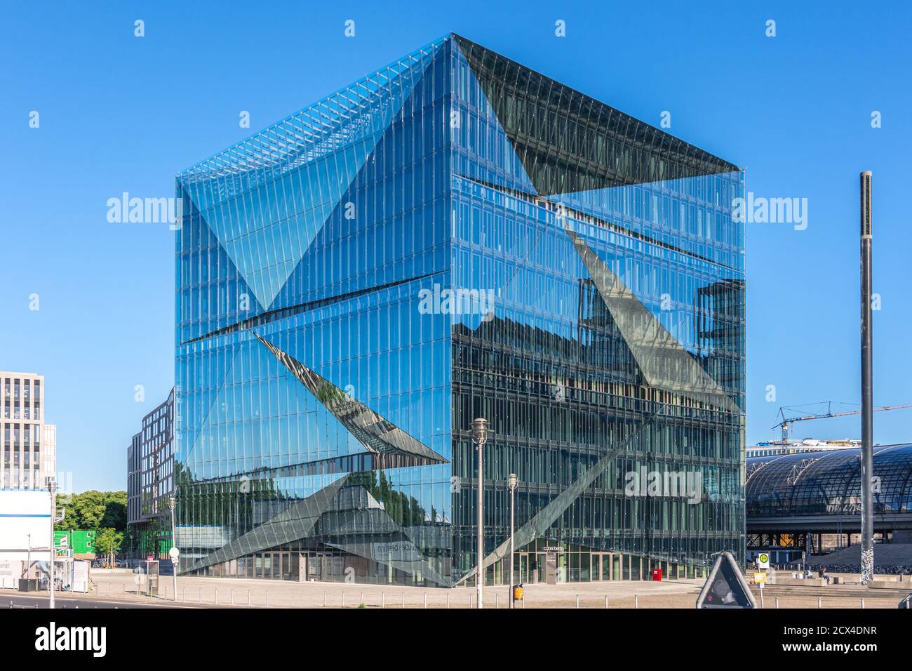 View of the modern and architectural Cube Berlin office building at