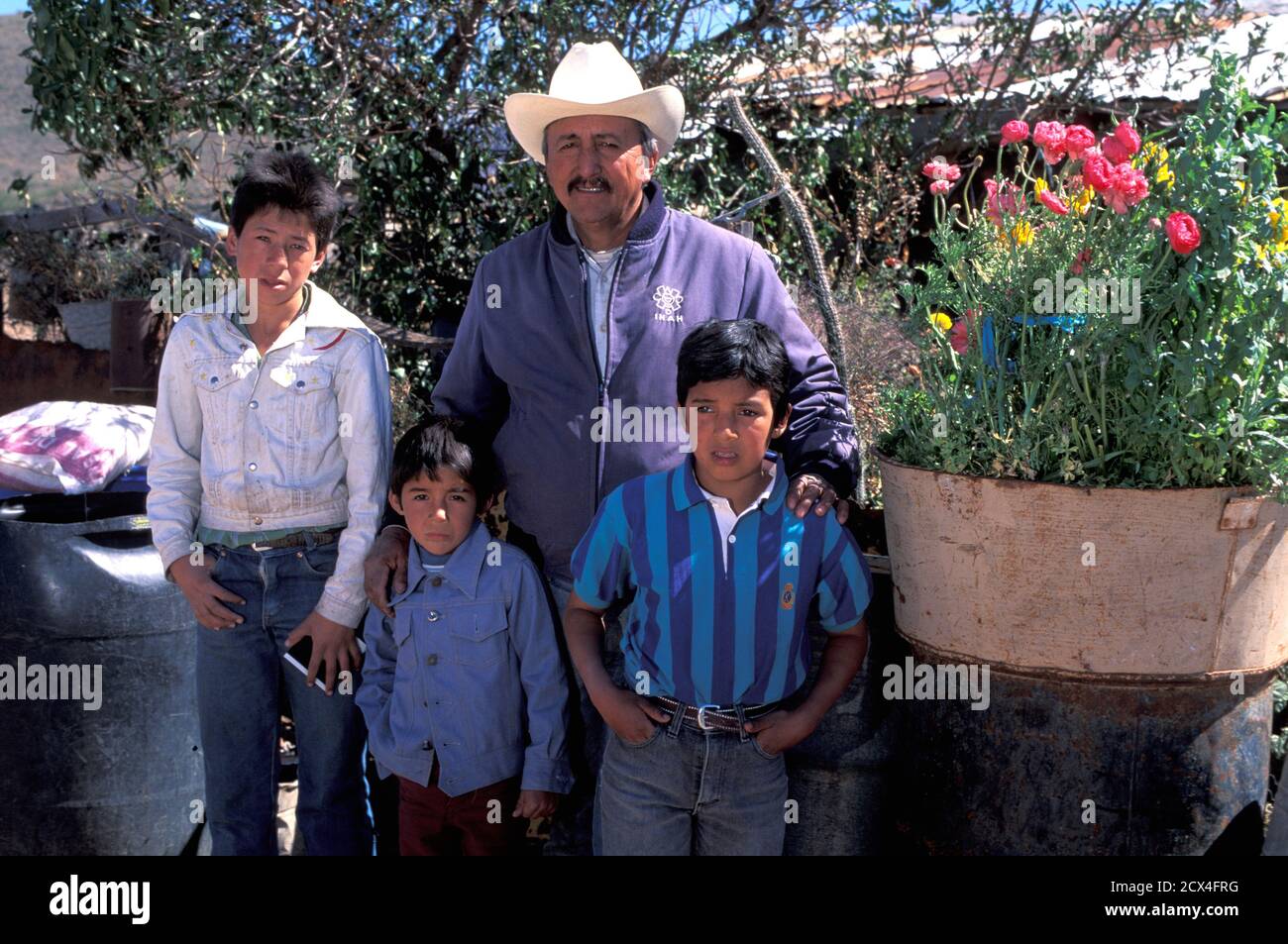 Mexico, Mexican, Baja California, San Ignacio, Enrique Arce and family, San Francisco Stock Photo