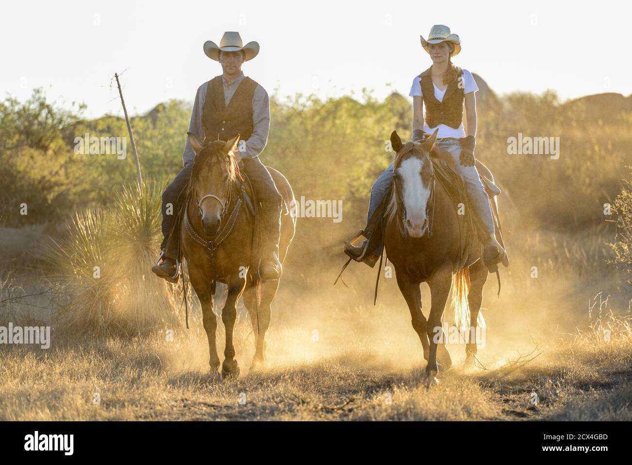 USA, Southwest, Arizona, Tombstone,  cowboy coupleModel release 218, 223, Tombstone Stock Photo