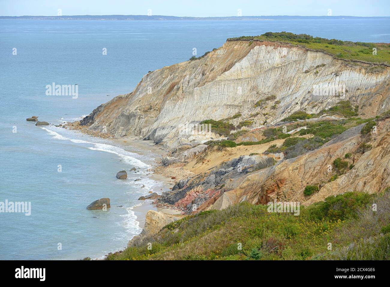 Gay Head Cliffs, Marthas Vineyard, Cape Cod, Massachusetts, New England, East Coast,Dukes County, USA Stock Photo