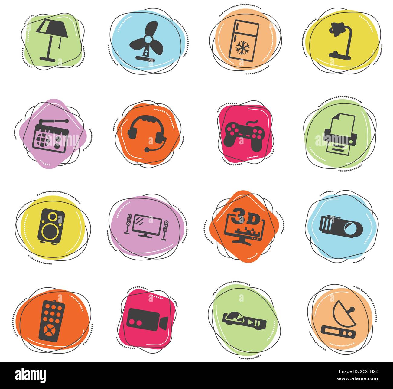 home appliances icon set Stock Vector Image & Art - Alamy