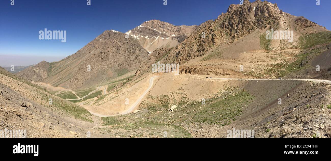 Panoramic image of part of the Dana Massif,  Zagros mountains, Iran. Stock Photo