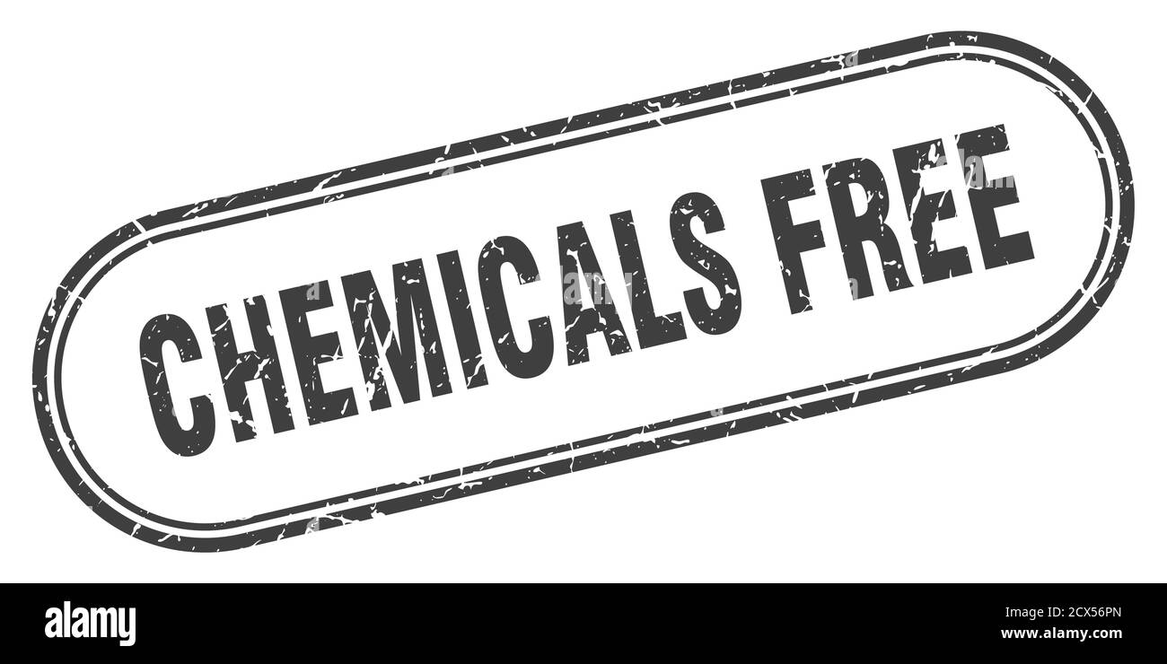 chemicals free stamp. rounded grunge sign on white background Stock