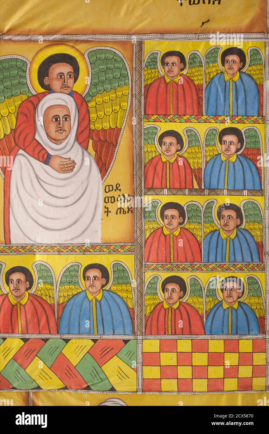 Orthodox Christian painting, Laibela,  Ethiopia Stock Photo