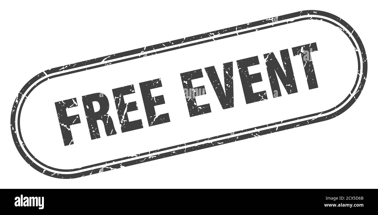 free event stamp. rounded grunge sign on white background Stock Vector ...