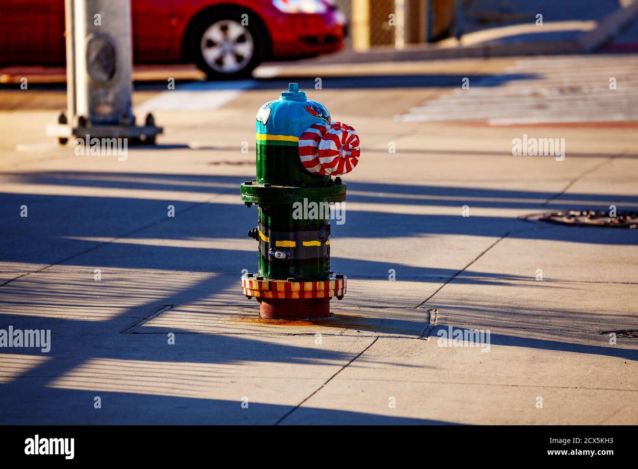Funny color hydrant on the street of Detroit, Michigan, USA Stock Photo