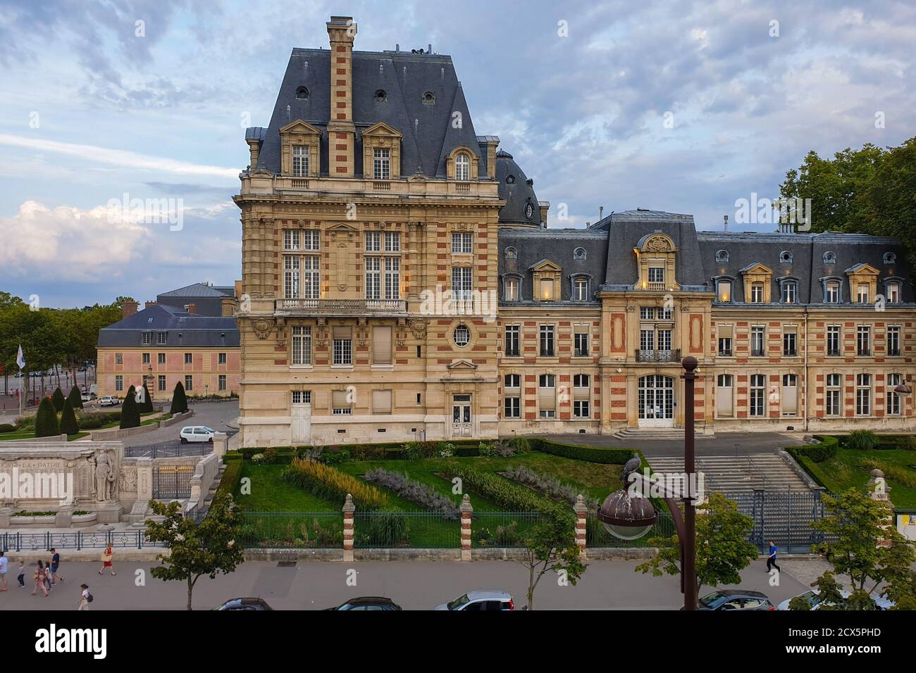 Versailles, France August 27, 2019 People near the city Hall of