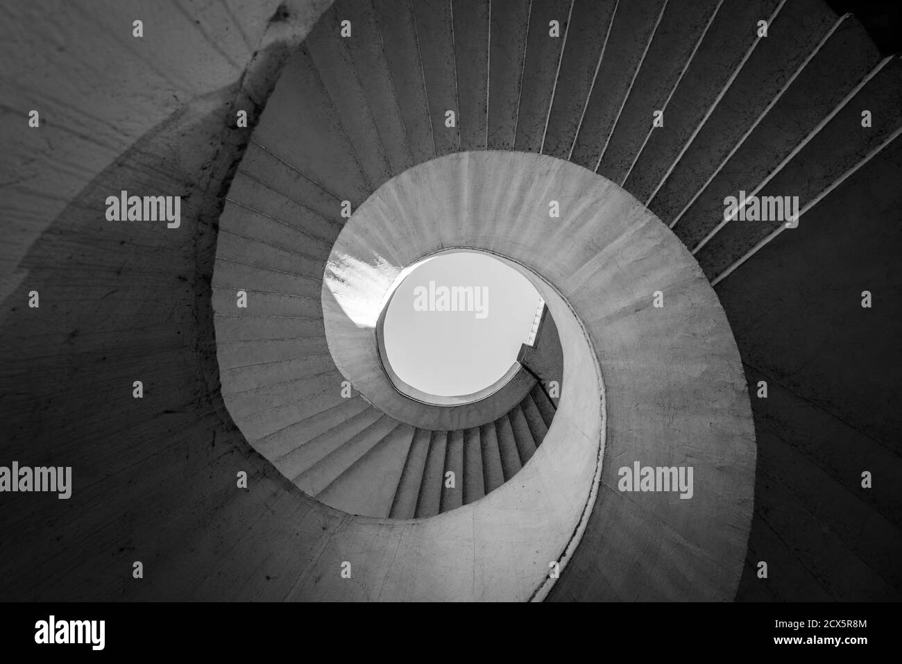 Spiral stirway at the Gdanski bridge Warsaw Stock Photo