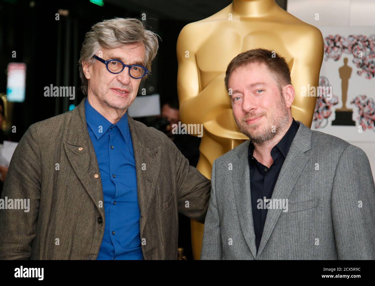Filmmakers Wim Wenders (L) and Juliano Ribeiro Salgado (R) from the