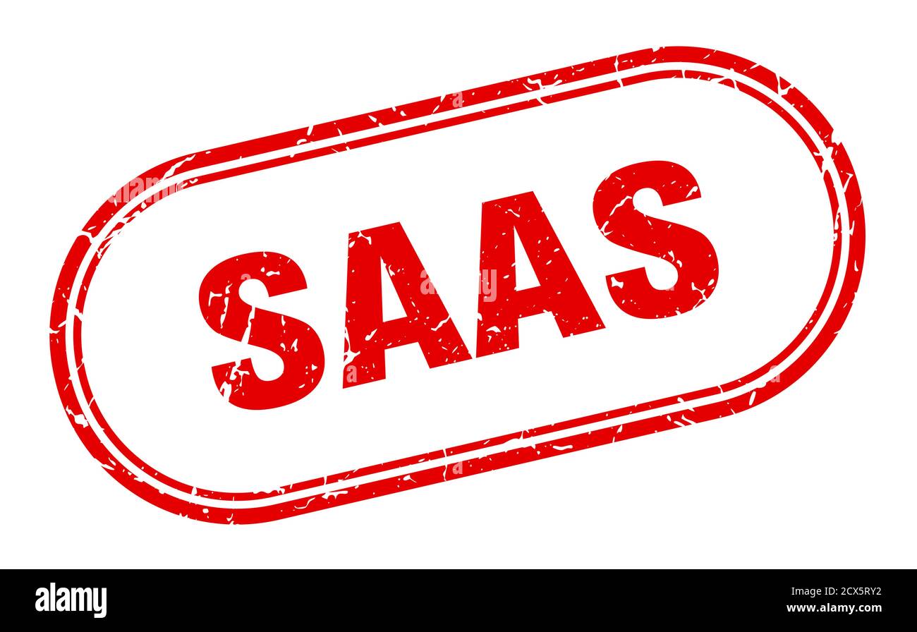 saas stamp. rounded grunge sign on white background Stock Vector Image ...