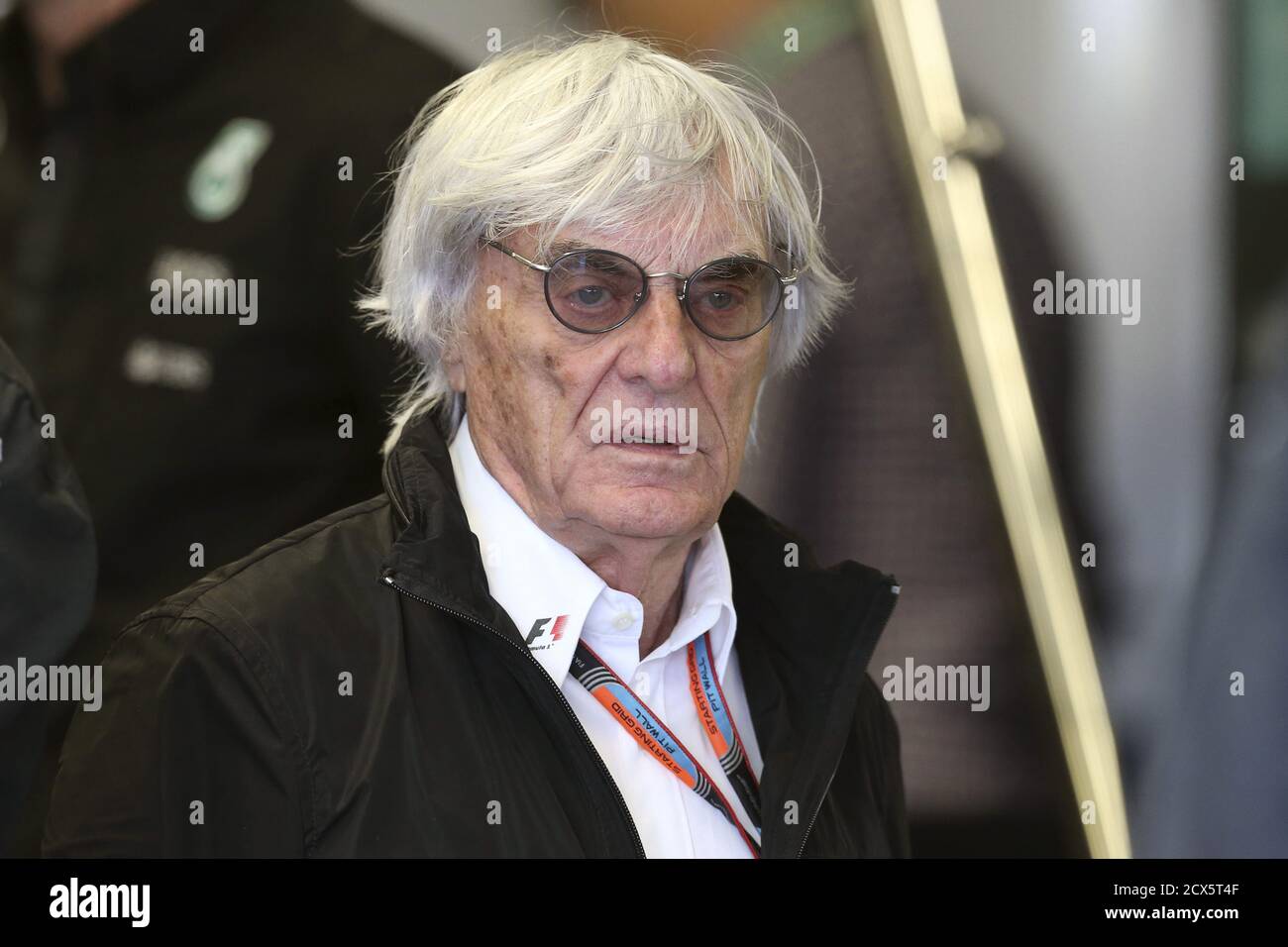 Formula One supremo Bernie Ecclestone walks in the Mercedes team garage during the third practice session of the Canadian F1 Grand Prix at the Circuit Gilles Villeneuve in Montreal June 6, 2015. REUTERS/Chris Wattie Stock Photo