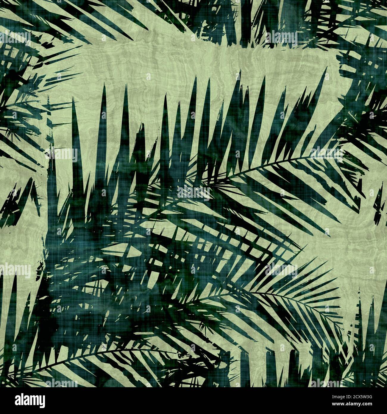 Green tropical palm tree leaves seamless pattern Stock Photo - Alamy