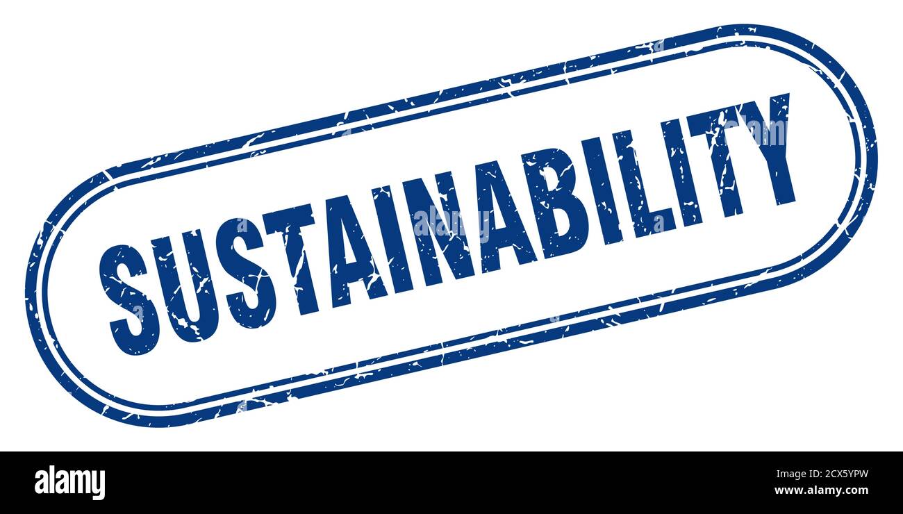 sustainability stamp. rounded grunge sign on white background Stock ...