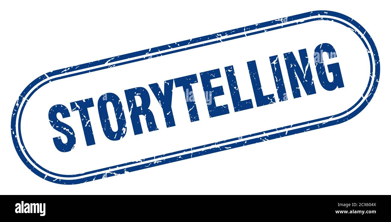 storytelling stamp. rounded grunge sign on white background Stock ...