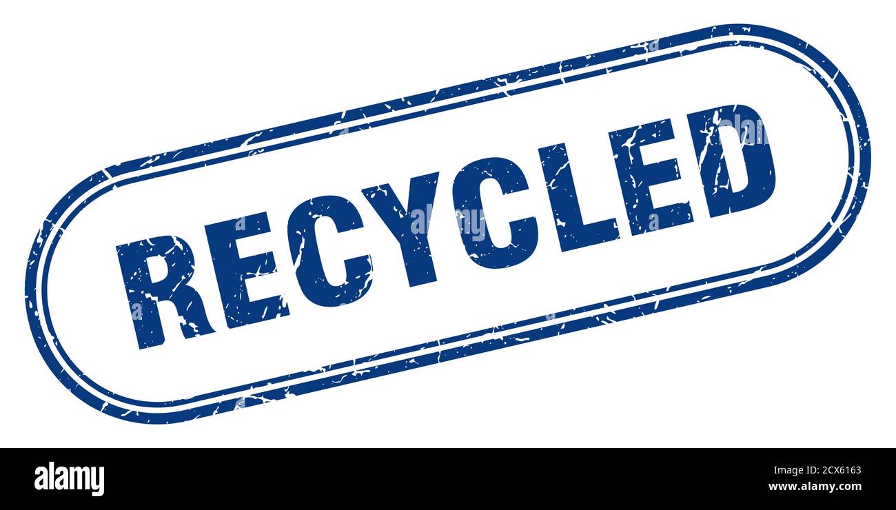 recycled stamp. rounded grunge sign on white background Stock Vector ...