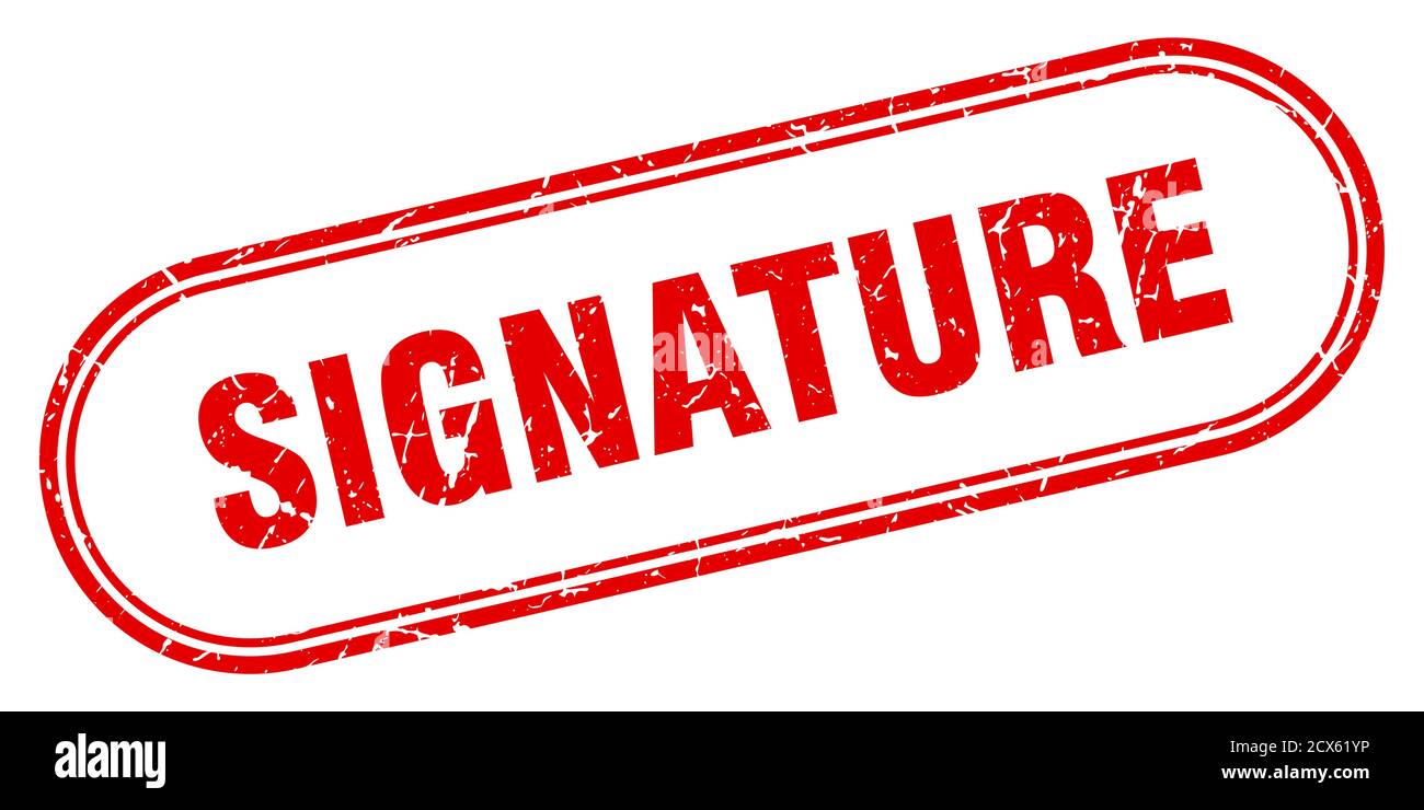 signature stamp. rounded grunge sign on white background Stock Vector ...