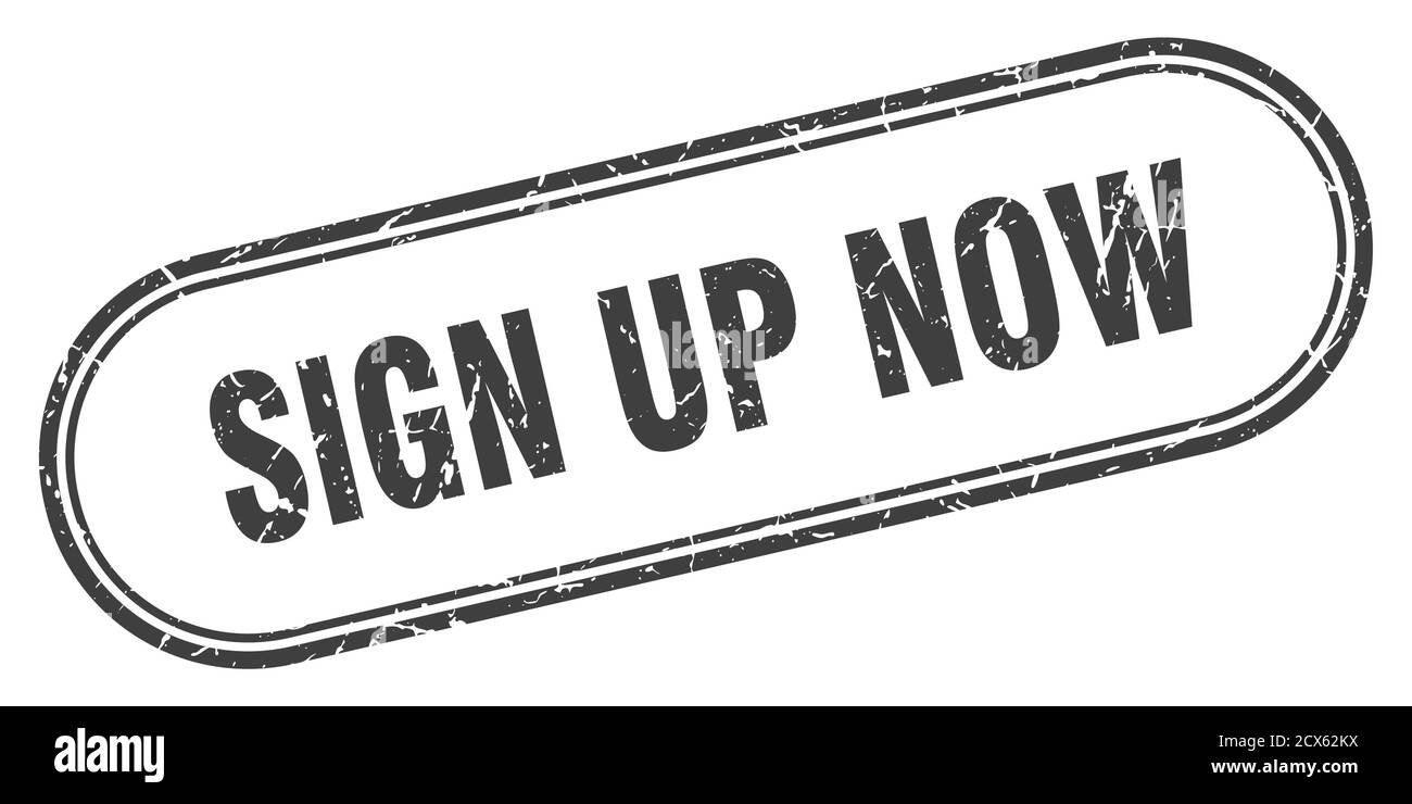 sign up now stamp. rounded grunge sign on white background Stock Vector ...