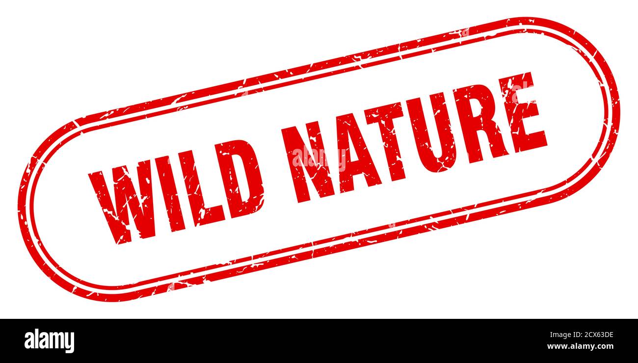 wild nature stamp. rounded grunge sign on white background Stock Vector ...