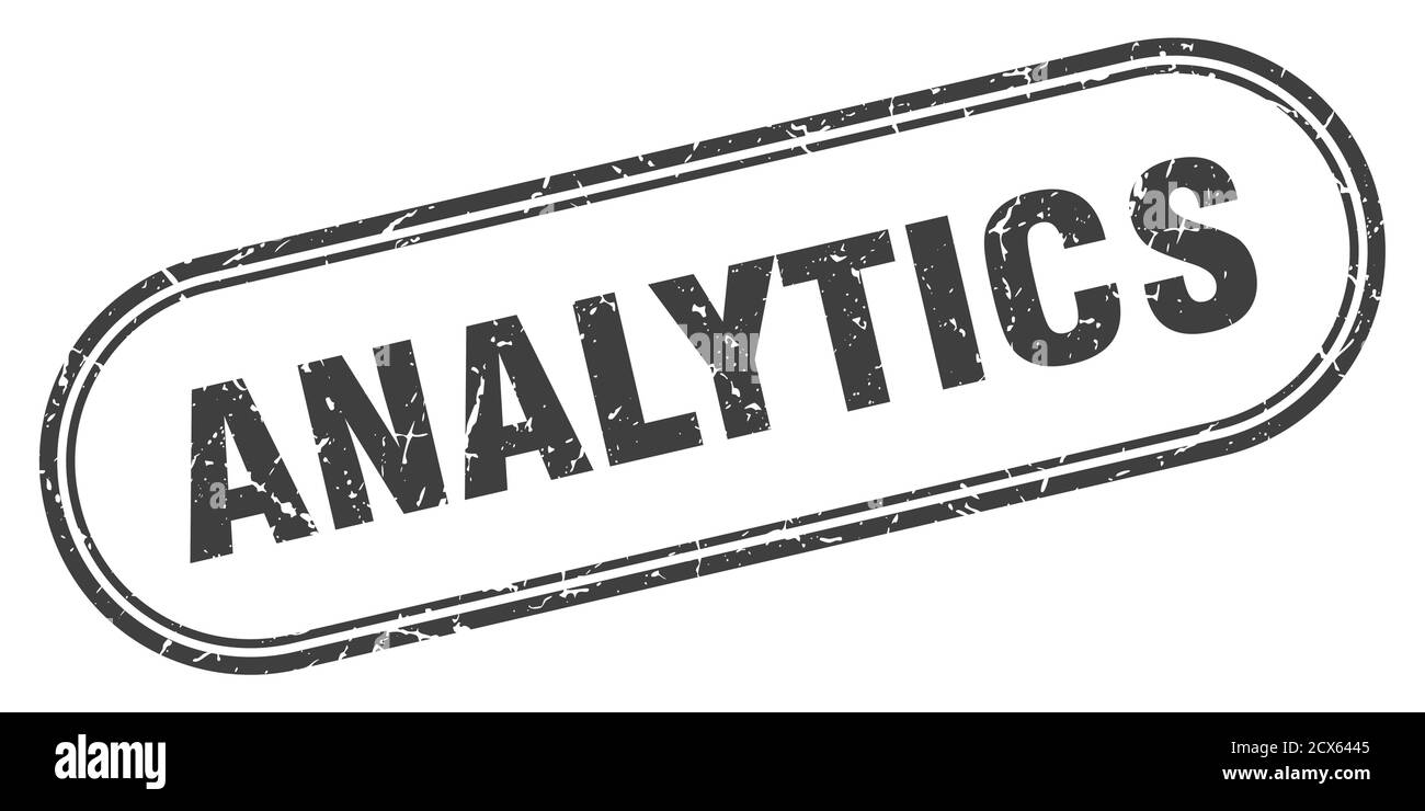 analytics stamp. rounded grunge sign on white background Stock Vector ...