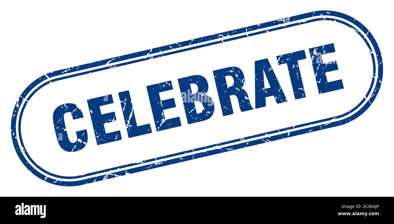 celebrate stamp. rounded grunge sign on white background Stock Vector ...