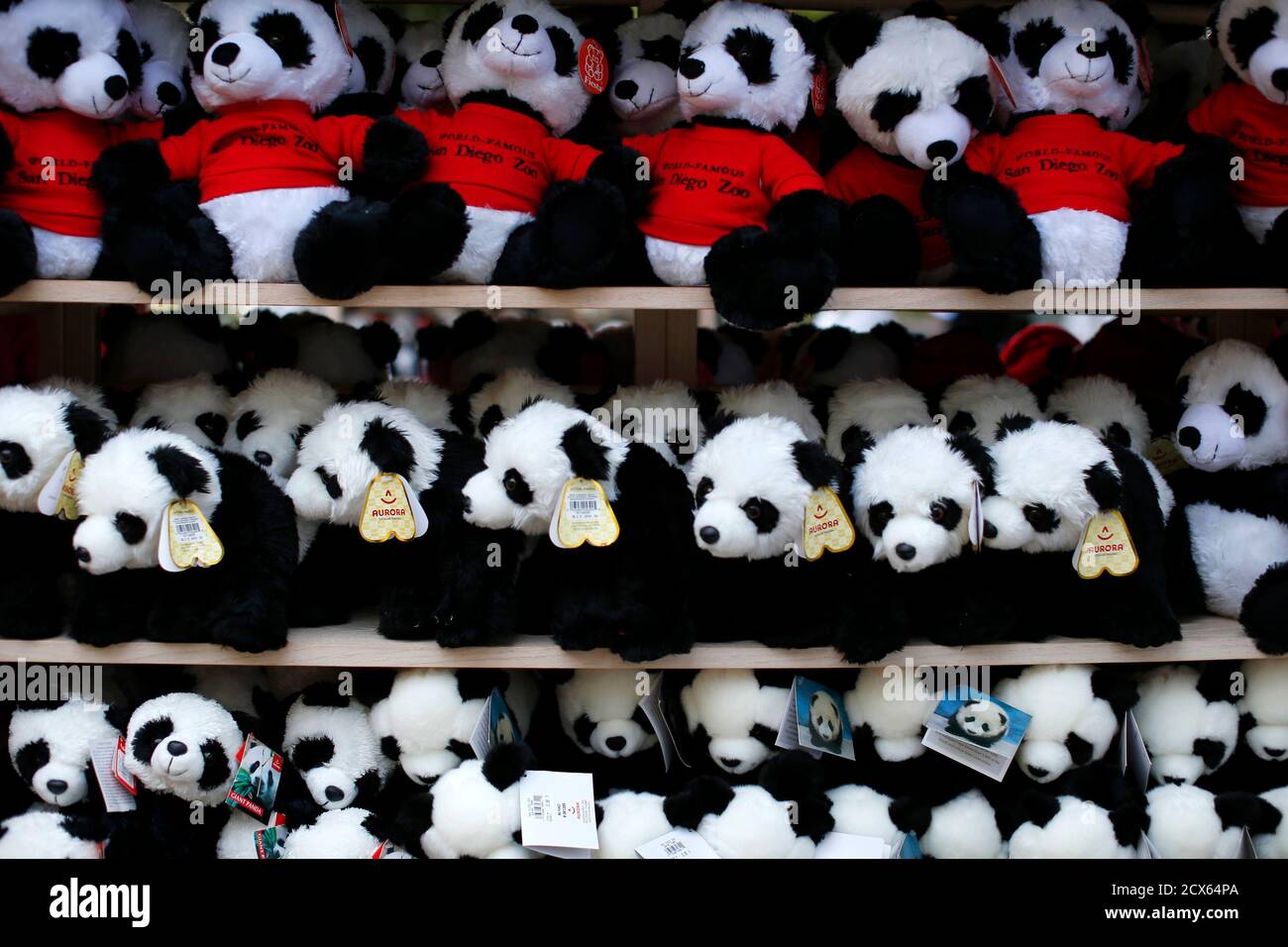 Gift Shop Souvenirs Are Seen For Sale As Giant Panda Cub Xiao Liwi Is Shown  On Public Display For The First Time At The San Diego Zoo In San Diego,  California, January