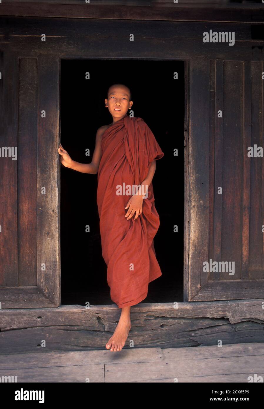 Novice monk steps out from hires stock photography and images Alamy