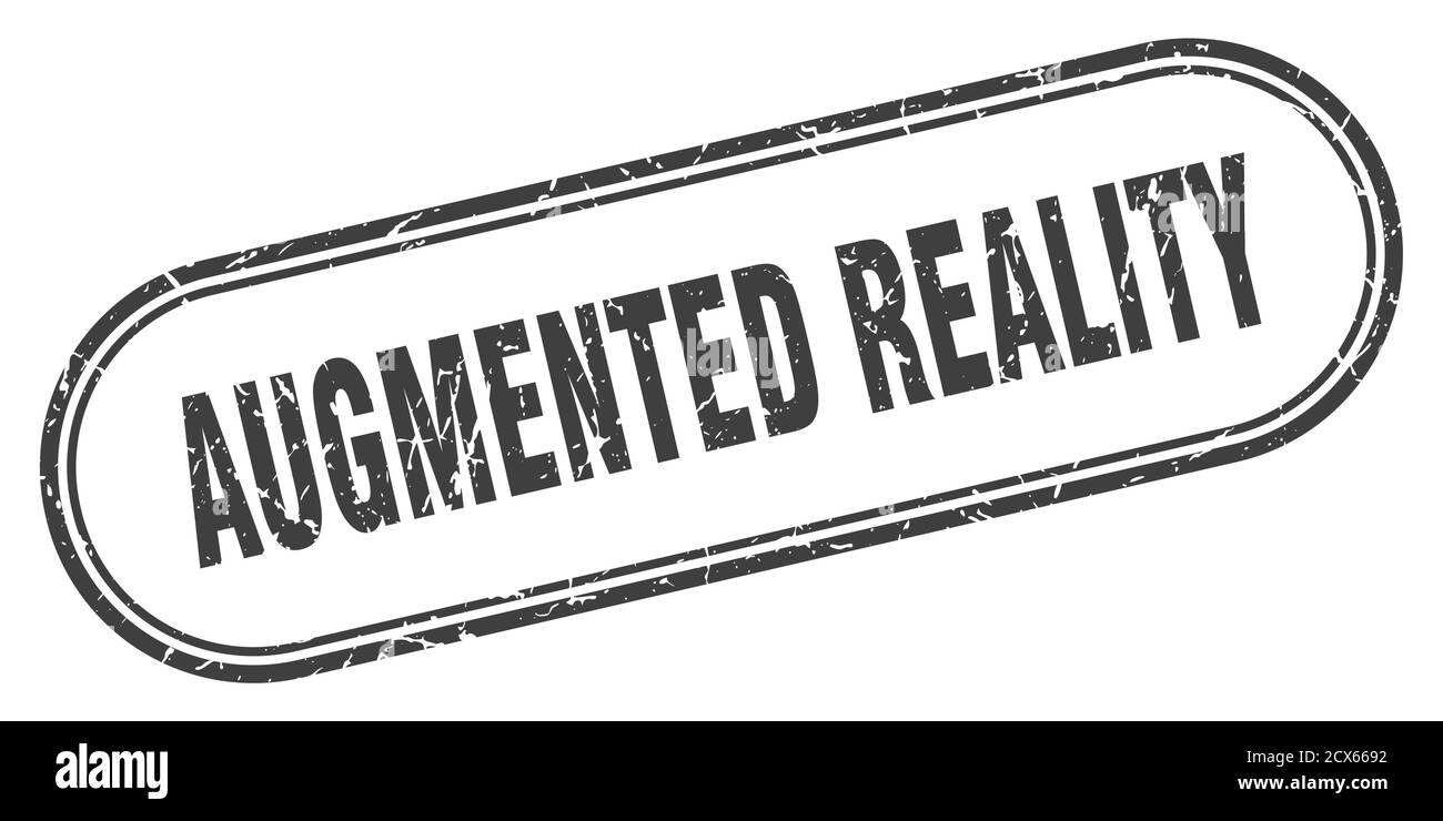 augmented reality stamp. rounded grunge sign on white background Stock ...